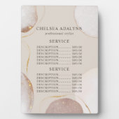 Abstracte Waterverf Luxury Gold Shapes Price Menu Fotoplaat (voorkant)