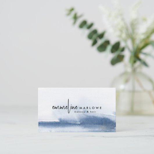 Abstracte Waterverf make-up artiest & haar Visitekaartje (Staand voorkant)