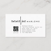 Abstracte Waterverf make-up artiest & haar Visitekaartje (Achterkant)