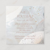 Abstracte Waterverf Makeup Artist Square Business Vierkante Visitekaartje (Achterkant)
