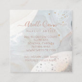 Abstracte Waterverf Makeup Artist Vierkante Visitekaartje (Achterkant)