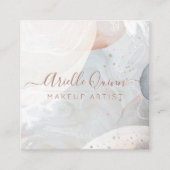 Abstracte Waterverf Makeup Artist Vierkante Visitekaartje (Voorkant)