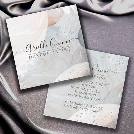 Abstracte Waterverf Makeup Artist Vierkante Visitekaartje