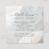 Abstracte Waterverf Makeup Artist Vierkante Visitekaartje (Achterkant)