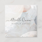 Abstracte Waterverf Makeup Artist Vierkante Visitekaartje (Voorkant)