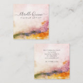 Abstracte Waterverf Makeup Artist Vierkante Visitekaartje (Voorkant / Achterkant)