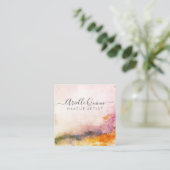 Abstracte Waterverf Makeup Artist Vierkante Visitekaartje (Staand voorkant)