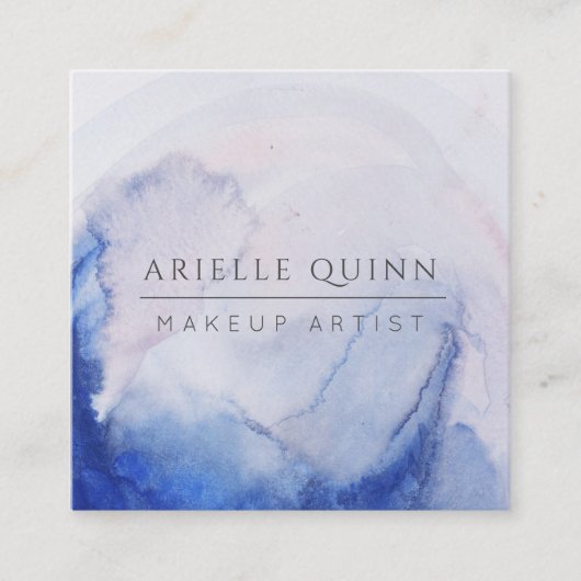 Abstracte Waterverf Makeup Artistist Visitekaartje (Voorkant)
