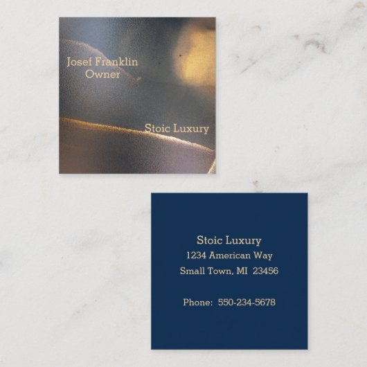 Abstracte Waterverf Mannelijk Vierkant Visitekaart Vierkante Visitekaartje (Voorkant / Achterkant)