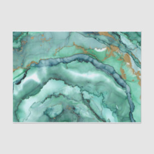 Abstracte Waterverf Marble Groen Turquoise Tissuepapier