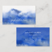 Abstracte Waterverf marineblauw Visitekaartje (Voorkant / Achterkant)