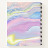 Abstracte Waterverf Marmeren Script Naam Monogram Notitieboek (Achterkant)