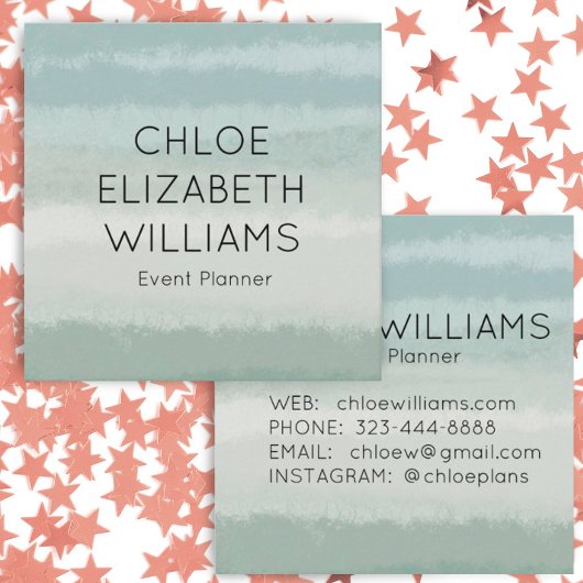 Abstracte Waterverf met Bleek strooisel Vierkante Visitekaartje