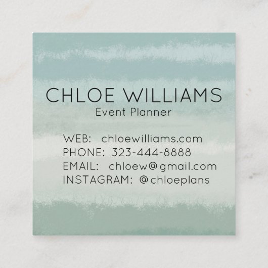 Abstracte Waterverf met Bleek strooisel Vierkante Visitekaartje (Achterkant)