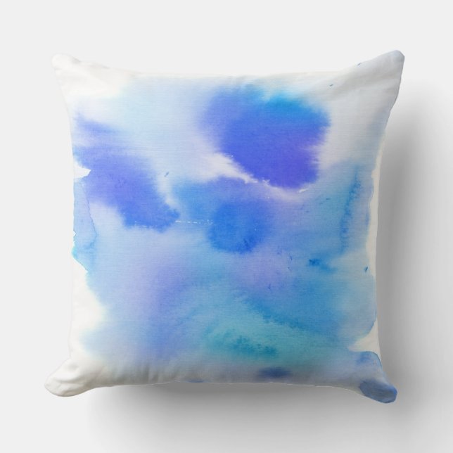 Abstracte waterverf met de hand geschilderde achte kussen (Voorkant)
