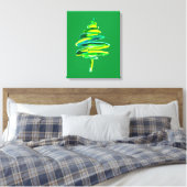 Abstracte waterverf met groene kerstboom canvas afdruk (Insitu (Slaapkamer))