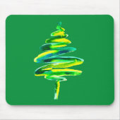 Abstracte waterverf met groene kerstboom muismat (Voorkant)