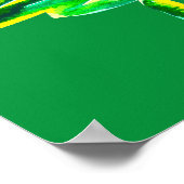 Abstracte waterverf met groene kerstboom poster (Hoek)