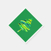 Abstracte waterverf met groene kerstboom servet (Hoek)