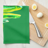 Abstracte waterverf met groene kerstboom theedoek (Quarter Fold)