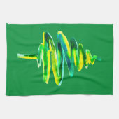 Abstracte waterverf met groene kerstboom theedoek (Horizontaal)