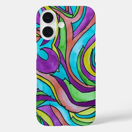 Abstracte Waterverf met kleurenritme en handmatige Case-Mate iPhone Case (Achterkant)