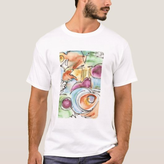 Abstracte Waterverf met winterband T-shirt (Voorkant)
