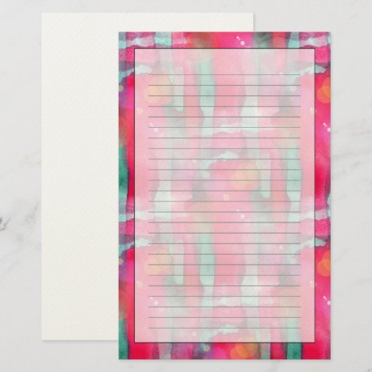 Abstracte waterverf met zonneglare briefpapier (Voorkant / Achterkant)