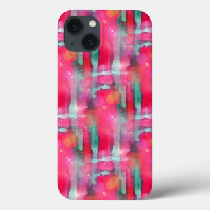 Abstracte waterverf met zonneglare iPhone 13 hoesje