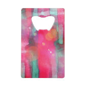 Abstracte waterverf met zonneglare creditkaart flessenopener (Voorkant)