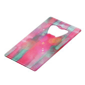 Abstracte waterverf met zonneglare creditkaart flessenopener (Voorkant Gekanteld)