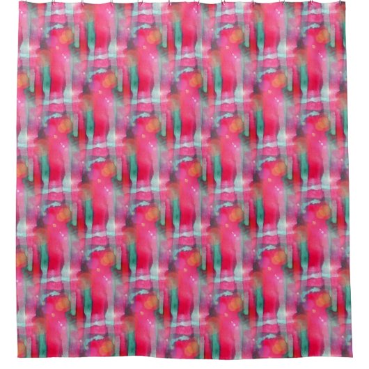 Abstracte waterverf met zonneglare douchegordijn (Voorkant)