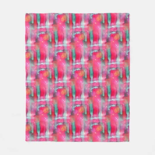 Abstracte waterverf met zonneglare fleece deken (Voorkant)
