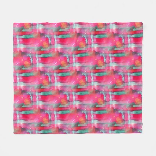 Abstracte waterverf met zonneglare fleece deken (Voorkant (Horizontaal))