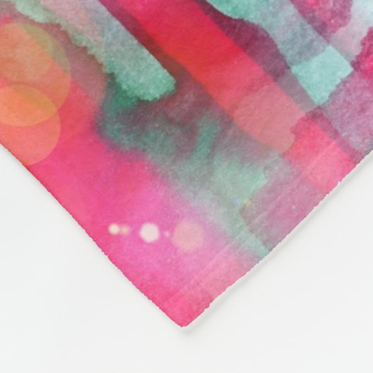 Abstracte waterverf met zonneglare fleece deken (Hoek)