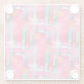 Abstracte waterverf met zonneglare glazen onderzetter (Achterkant)