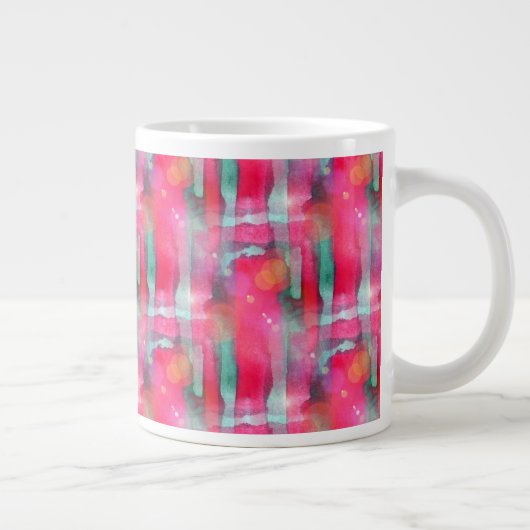 Abstracte waterverf met zonneglare grote koffiekop (Rechts)