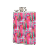 Abstracte waterverf met zonneglare heupfles (Links)