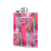 Abstracte waterverf met zonneglare heupfles (Links)