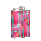 Abstracte waterverf met zonneglare heupfles (Rechts)