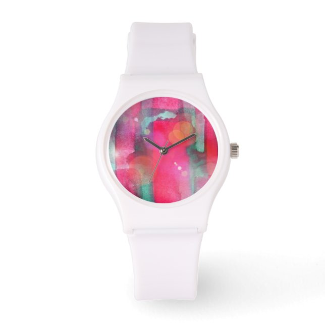Abstracte waterverf met zonneglare horloge (Voorkant)