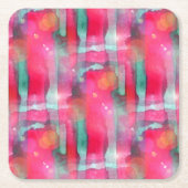 Abstracte waterverf met zonneglare kartonnen onderzetters (Voorkant)