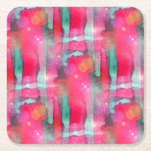 Abstracte waterverf met zonneglare kartonnen onderzetters