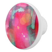 Abstracte waterverf met zonneglare keramische knop (Rechts)