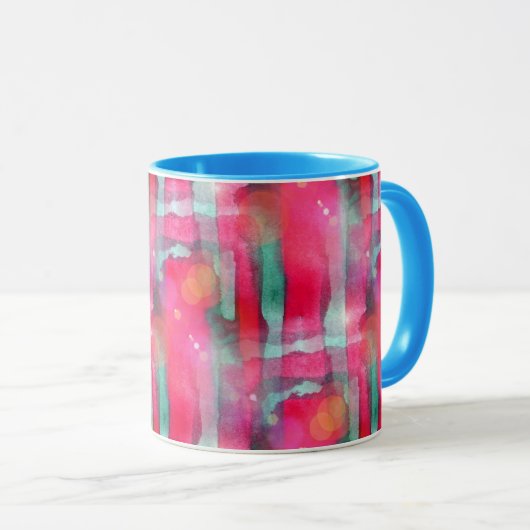 Abstracte waterverf met zonneglare mok (Voorkant rechts)