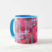 Abstracte waterverf met zonneglare mok (Voorkant links)