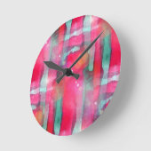 Abstracte waterverf met zonneglare ronde klok (Hoek)