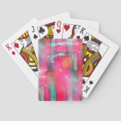 Abstracte waterverf met zonneglare speelkaarten (Achterkant)