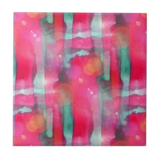 Abstracte waterverf met zonneglare tegeltje (Voorkant)