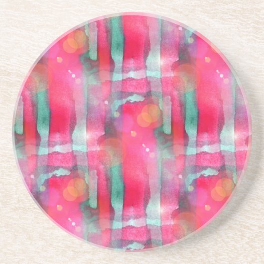 Abstracte waterverf met zonneglare zandsteen onderzetter (Voorkant)